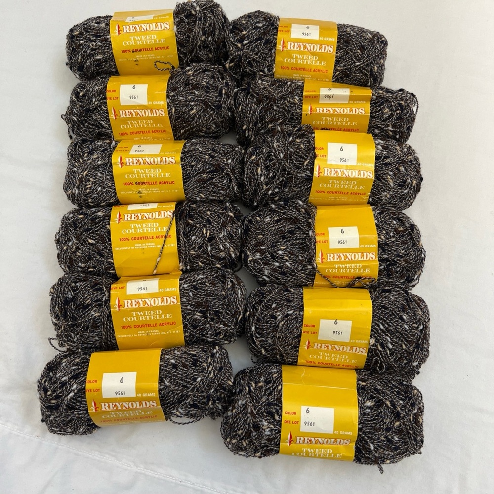 12 Skeins Reynolds Tweed Courtelle Yarn Acrylic Knit Crochet 40 Grams France